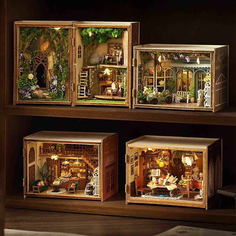 Zelfbouw Miniatuurhuisje met Meubels en LED Verlichting - Zonder Stofkap