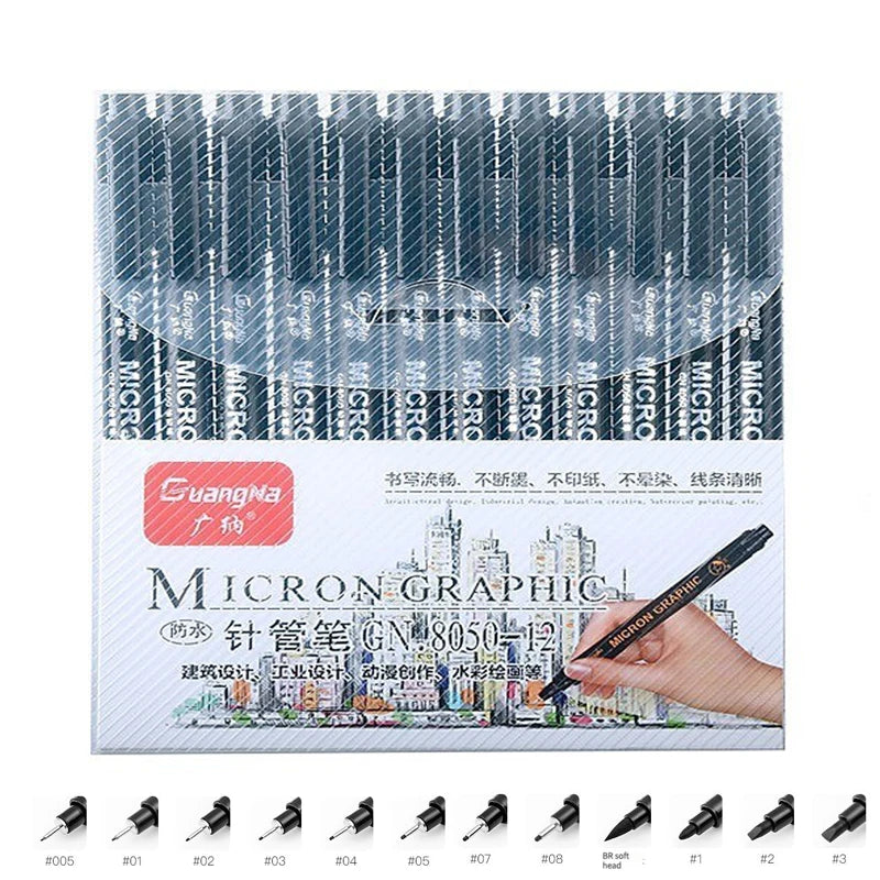 Stiften set met fineliners en brush pennen voor schetsen en illustraties