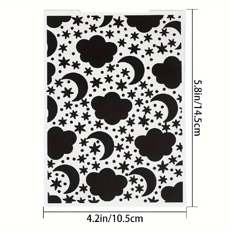 Embossing folder maan wolk en ster – 3D reliëf voor kaarten en scrapbooking