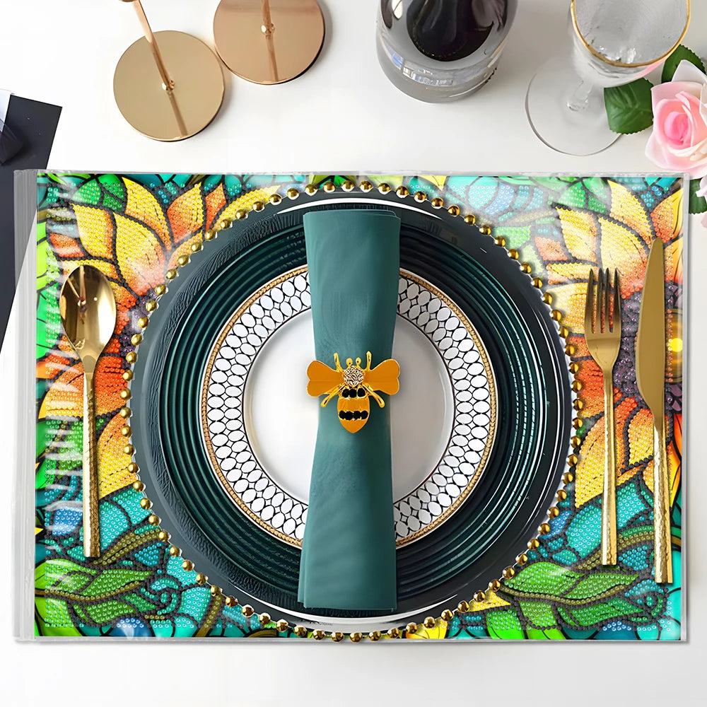 Diamond Painting Placemat Bloemenmotief – Hittebestendig & Antislip