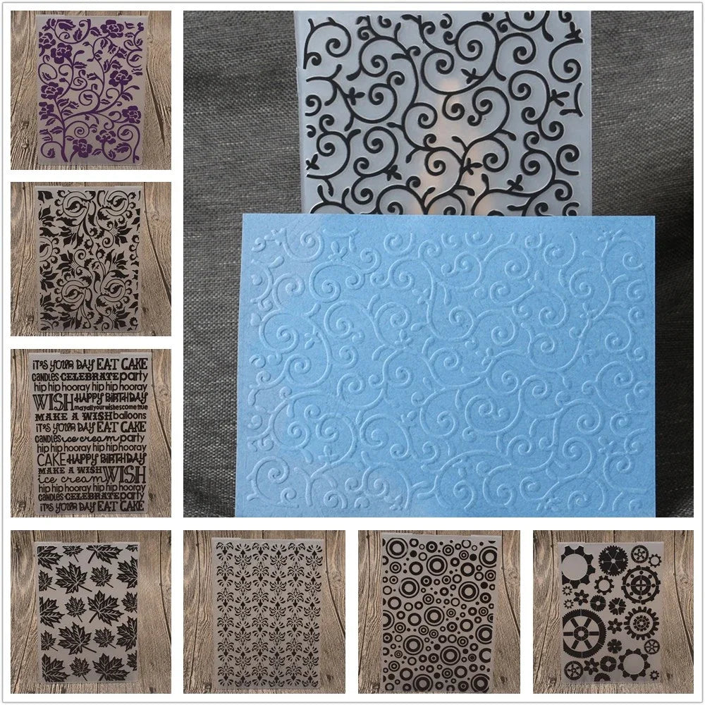Embossing folder met hart, bloemen en kantmotief – 14,8 x 10,4 cm