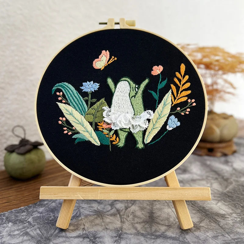 Borduurpakket met Schattige Dansende Kikker – Strand & Oceaan Thema 20cm