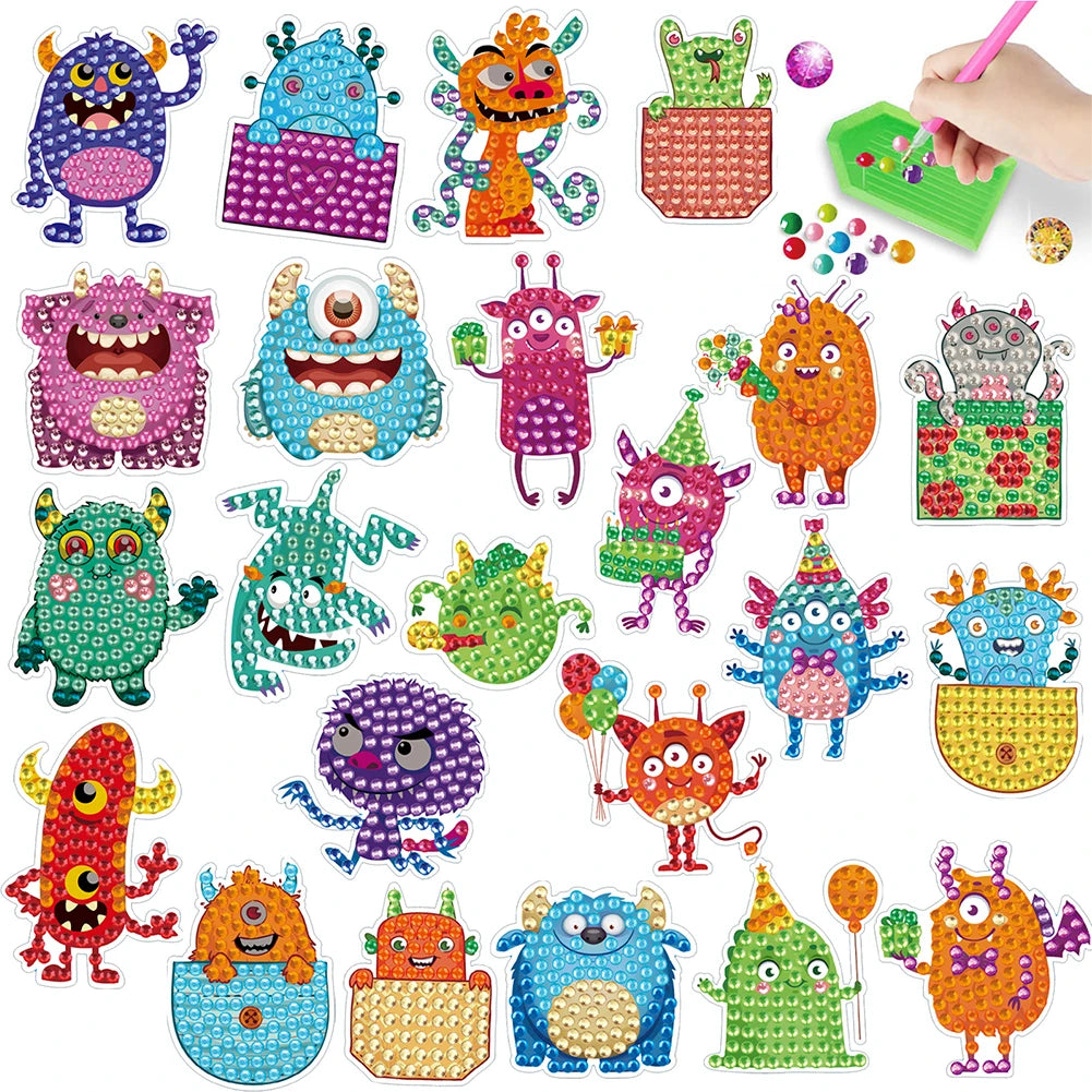 Diamond Painting Sticker set – 2 Vellen met Dieren Ontwerpen