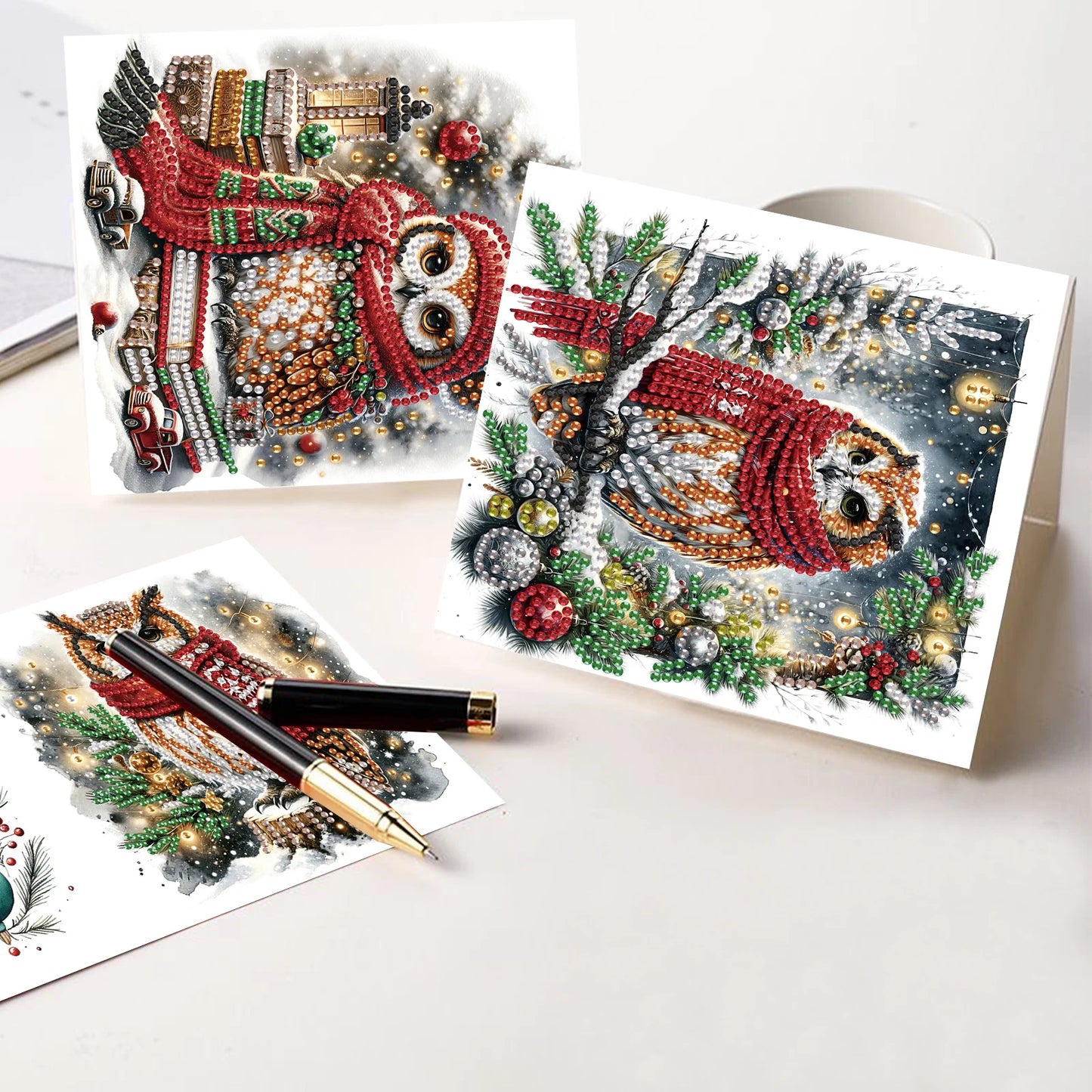 Diamond Painting Kerstkaarten creatieve set 12 stuks voor volwassenen