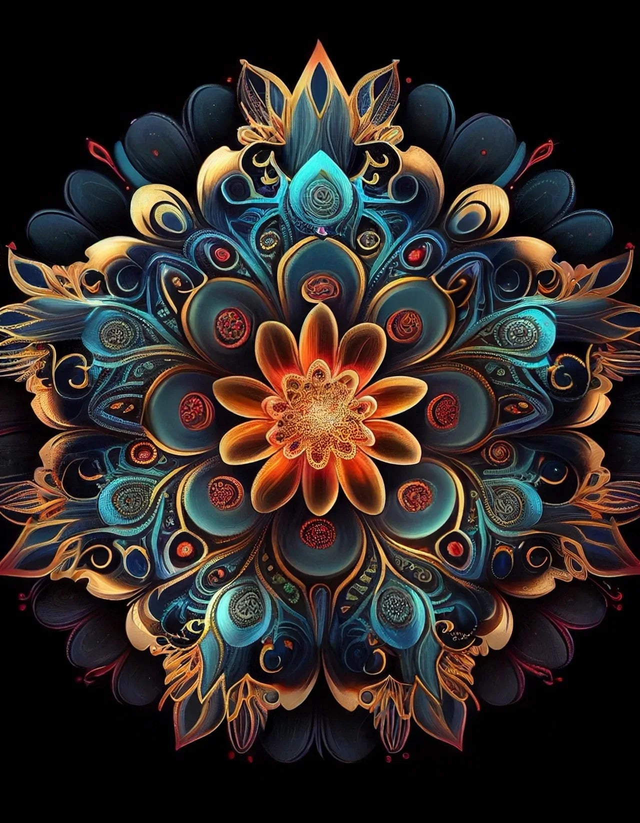 AB Diamond Painting op canvas - Mandala met AB en Fairy Dust steentjes