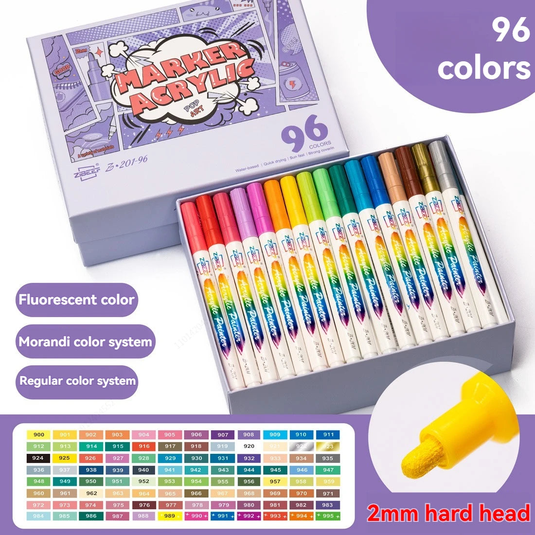 Stiften set tot 12-120 kleuren acrylverf stiften voor steen, textiel, glas & canvas