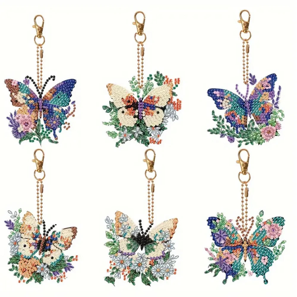 Diamond Painting Sleutelhangers Vlinder, hart of schildpad