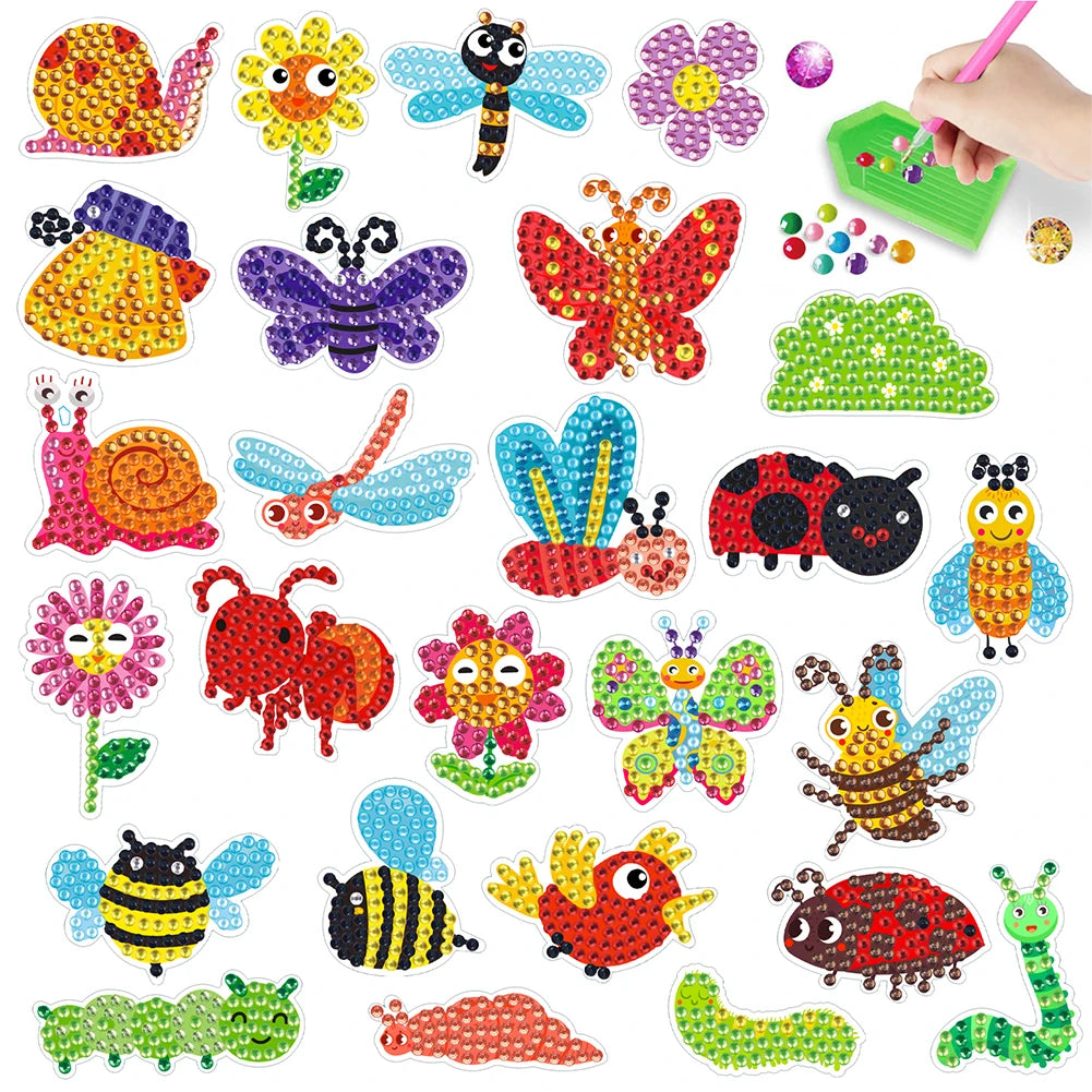 Diamond Painting Sticker set – 2 Vellen met Dieren Ontwerpen