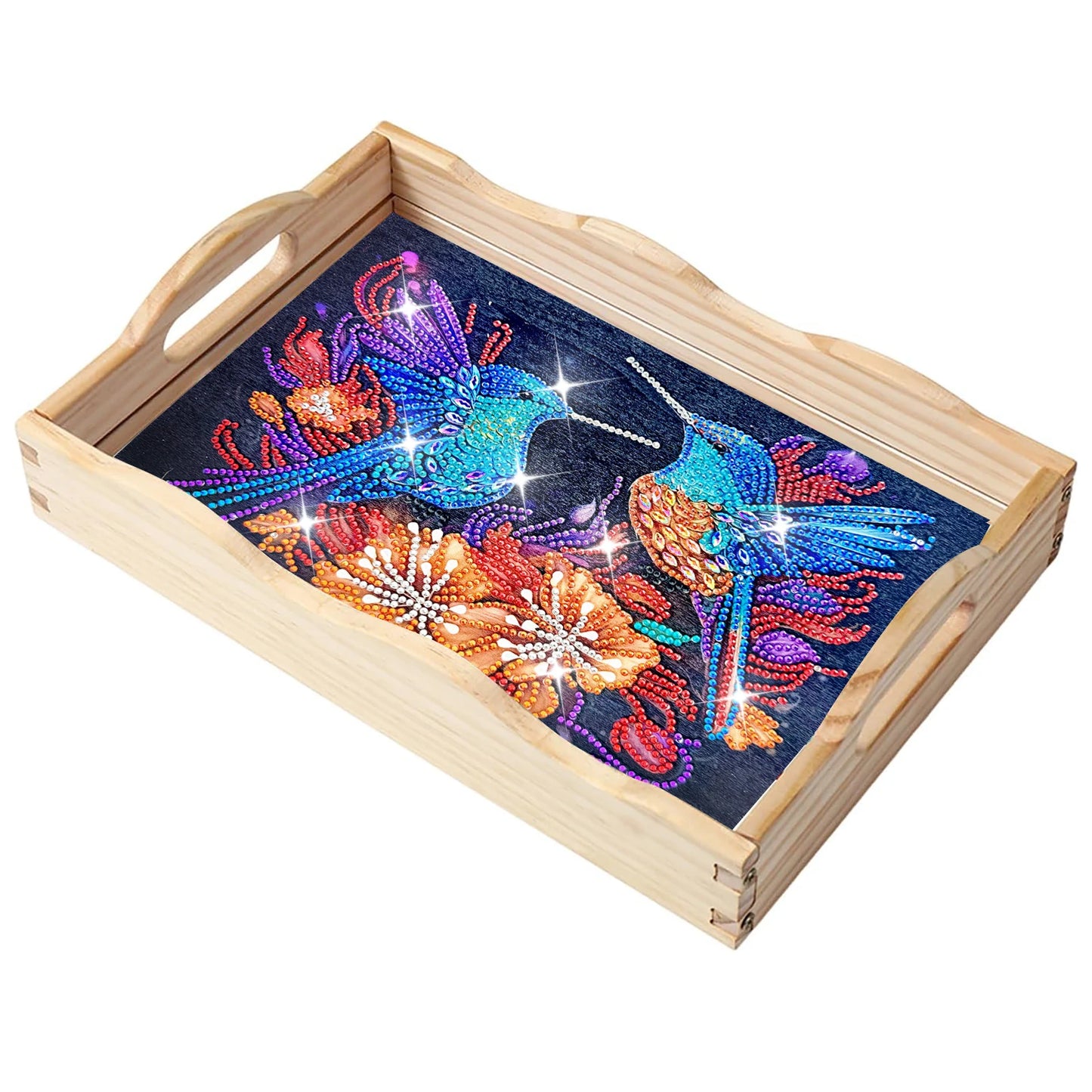Diamond Painting Dienblad met Vogels – Houten Dienblad