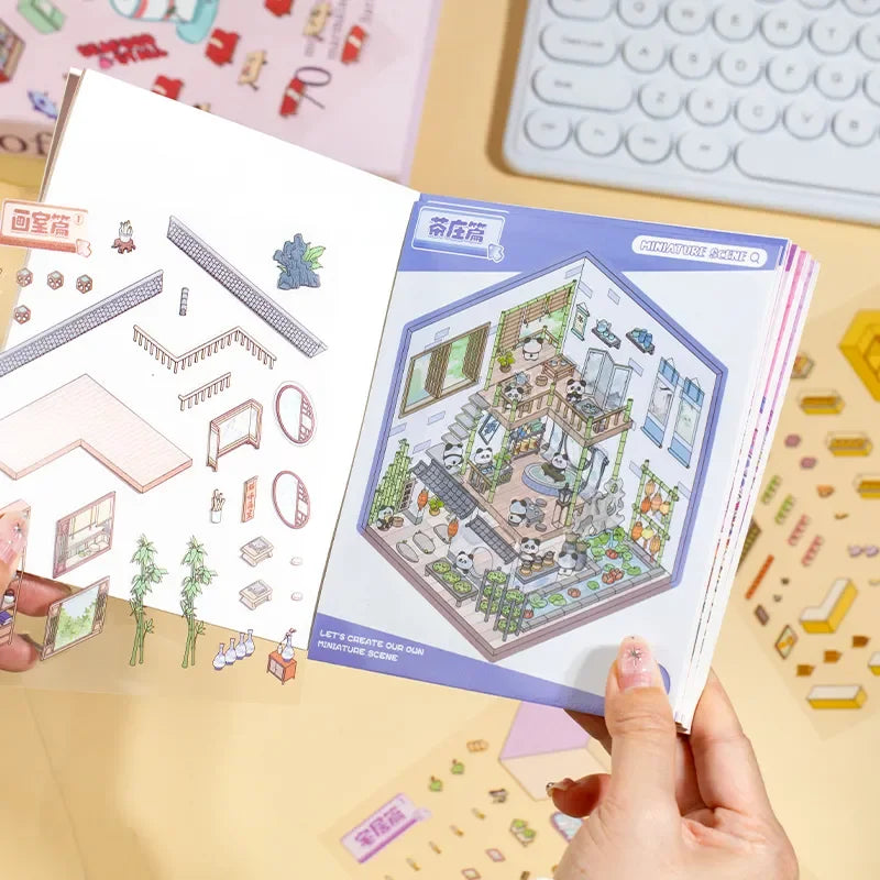 Sticker homestyling set landschapscabine boek met creatieve stickers