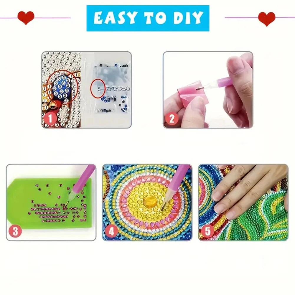 Diamond Painting Kerstkaarten set – 6 stuks creatieve mozaïek kerstkaarten - Sneeuwpop