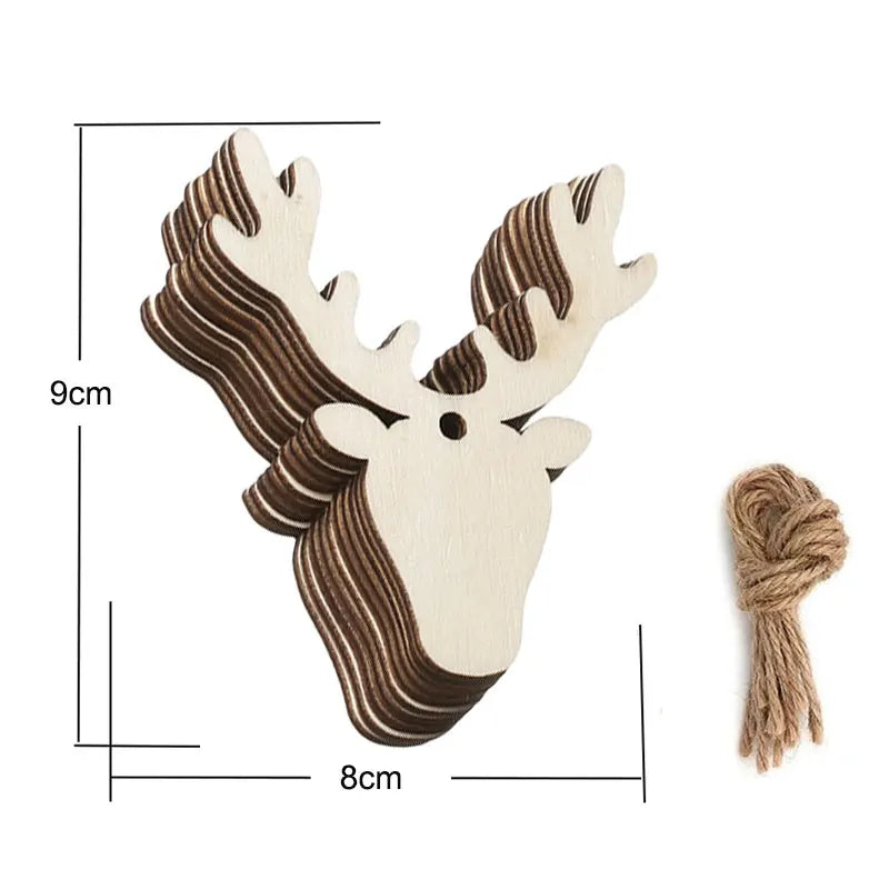 Houten figuur om zelf te kleuren/schilderen – Kerstversiering 10 stuks