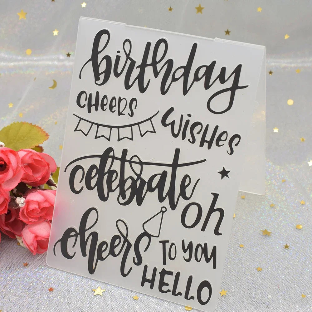 Embossing folder Celebrate Birthday patroon 3D – 15x10,5 cm