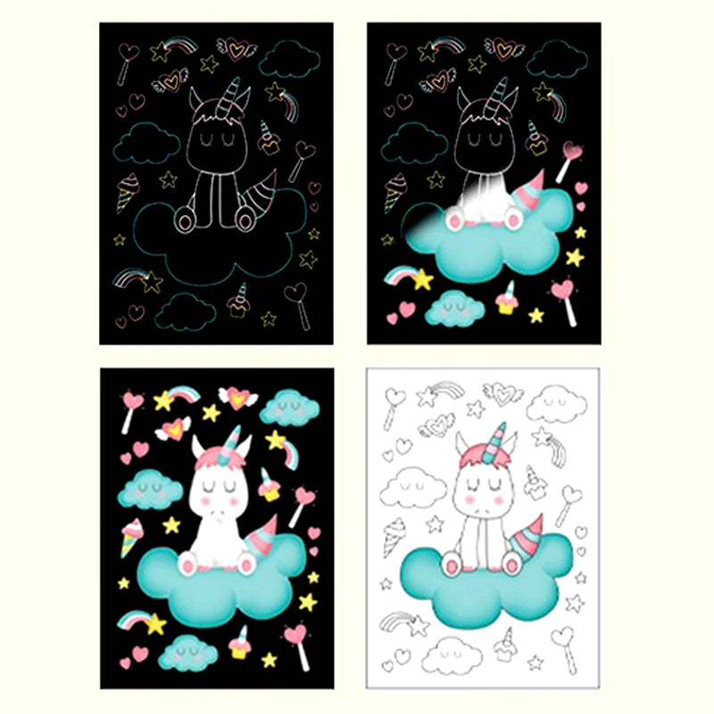 Krastekeningen Ruimte & Dieren – Creatieve Set voor Kinderen (9 stuks)