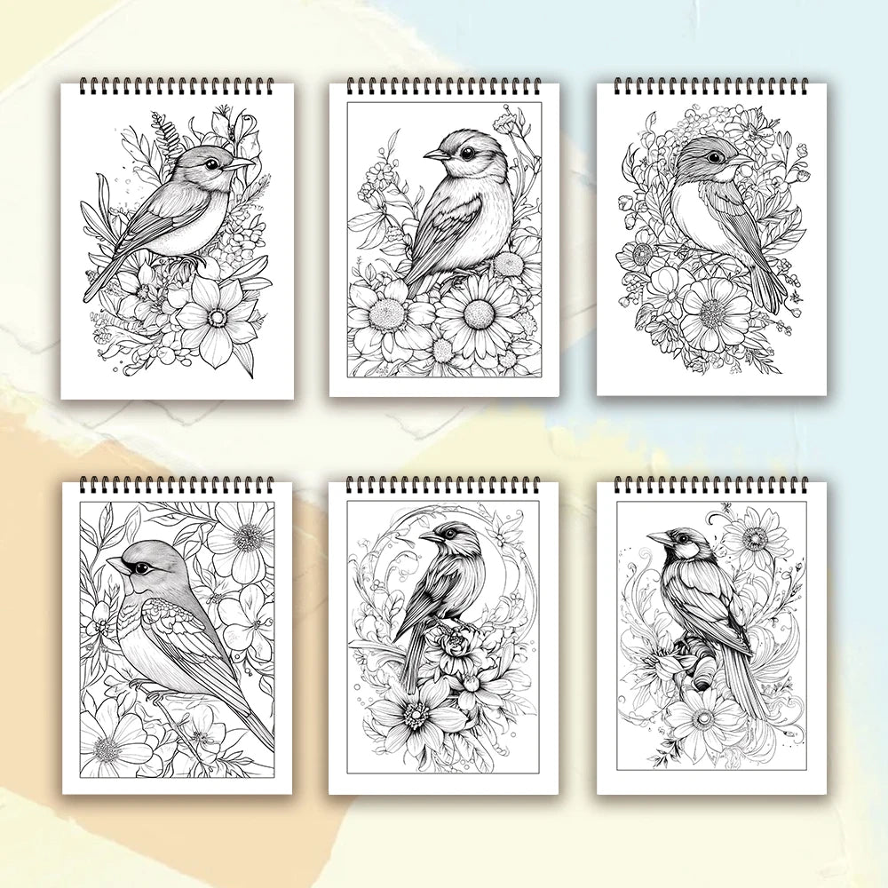 Kleurboek voor volwassenen met 30 pagina's – Honden, Katten of Vogels