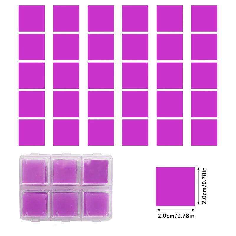 Diamond Painting Wax - 30 Stuks Kleurvolle Vierkante Wax (2x2 cm) met Opbergdoos