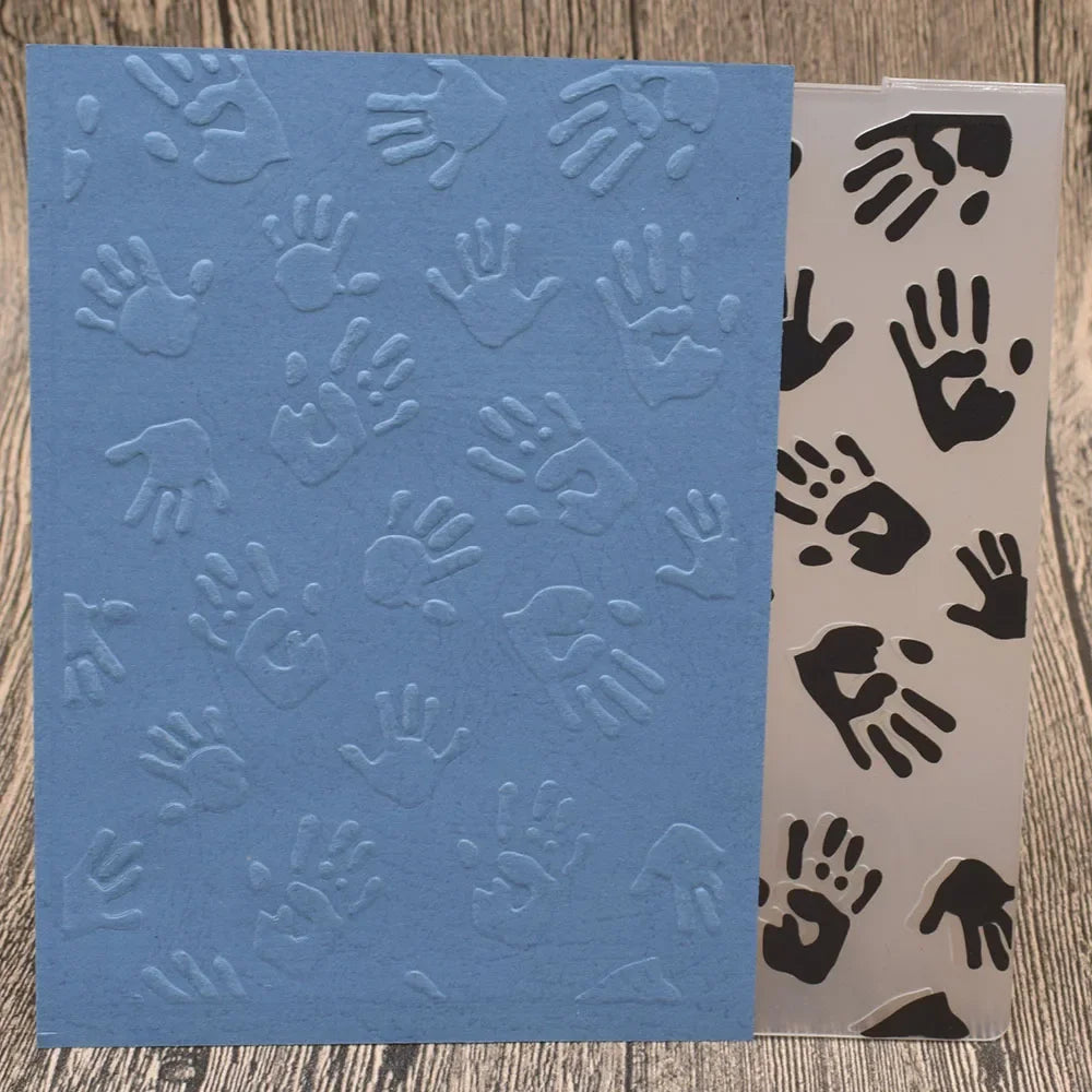 Embossing folder handpalmen voor kaarten maken en scrapbooking