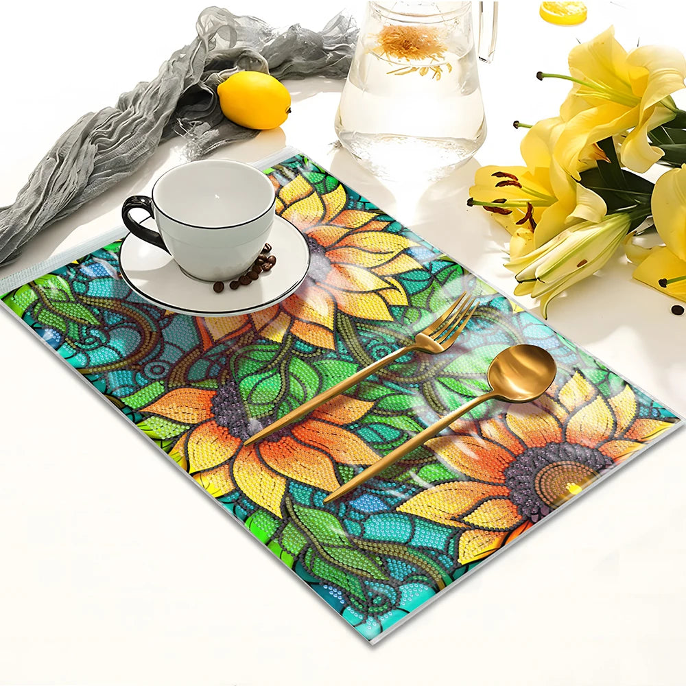 Diamond Painting Placemat Bloemenmotief – Hittebestendig & Antislip