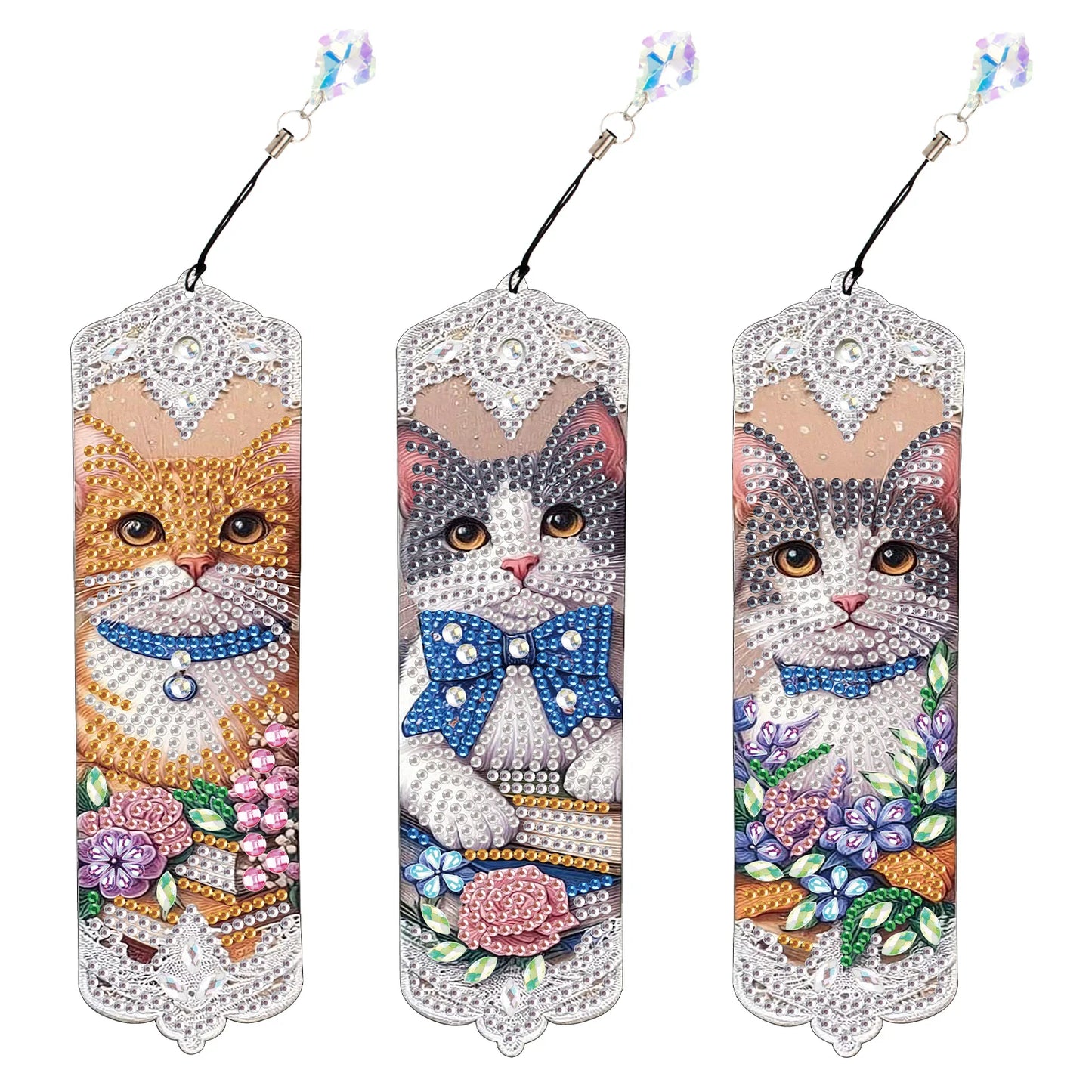 Diamond Painting Boekenlegger set dieren met kristallen details