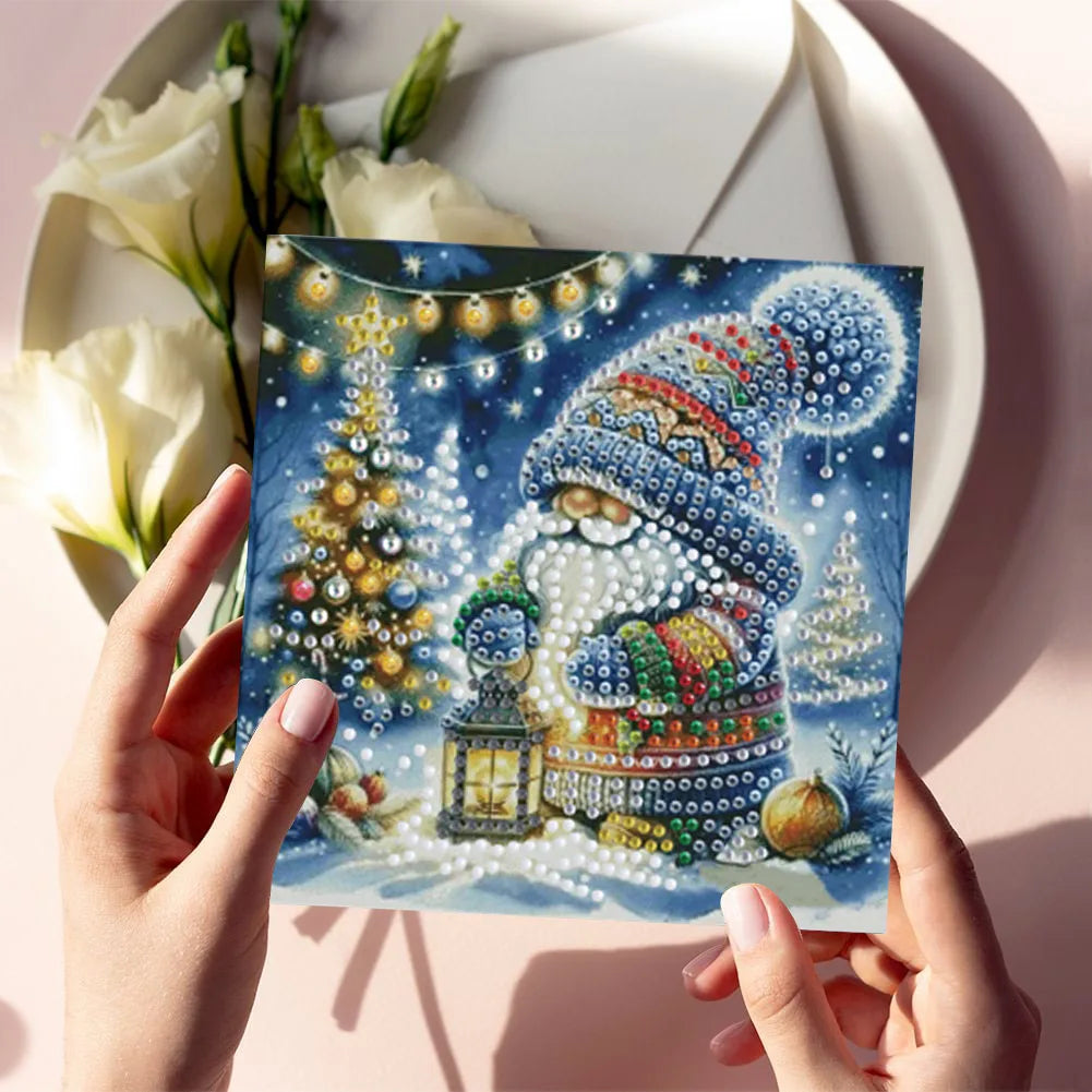 Diamond Painting Kerstkaarten set – 6 stuks kerst en nieuwjaar knutselkaarten