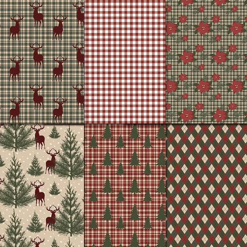 Vintage Kerst Scrapbook Papierblok - 24 vellen voor DIY & Kaarten