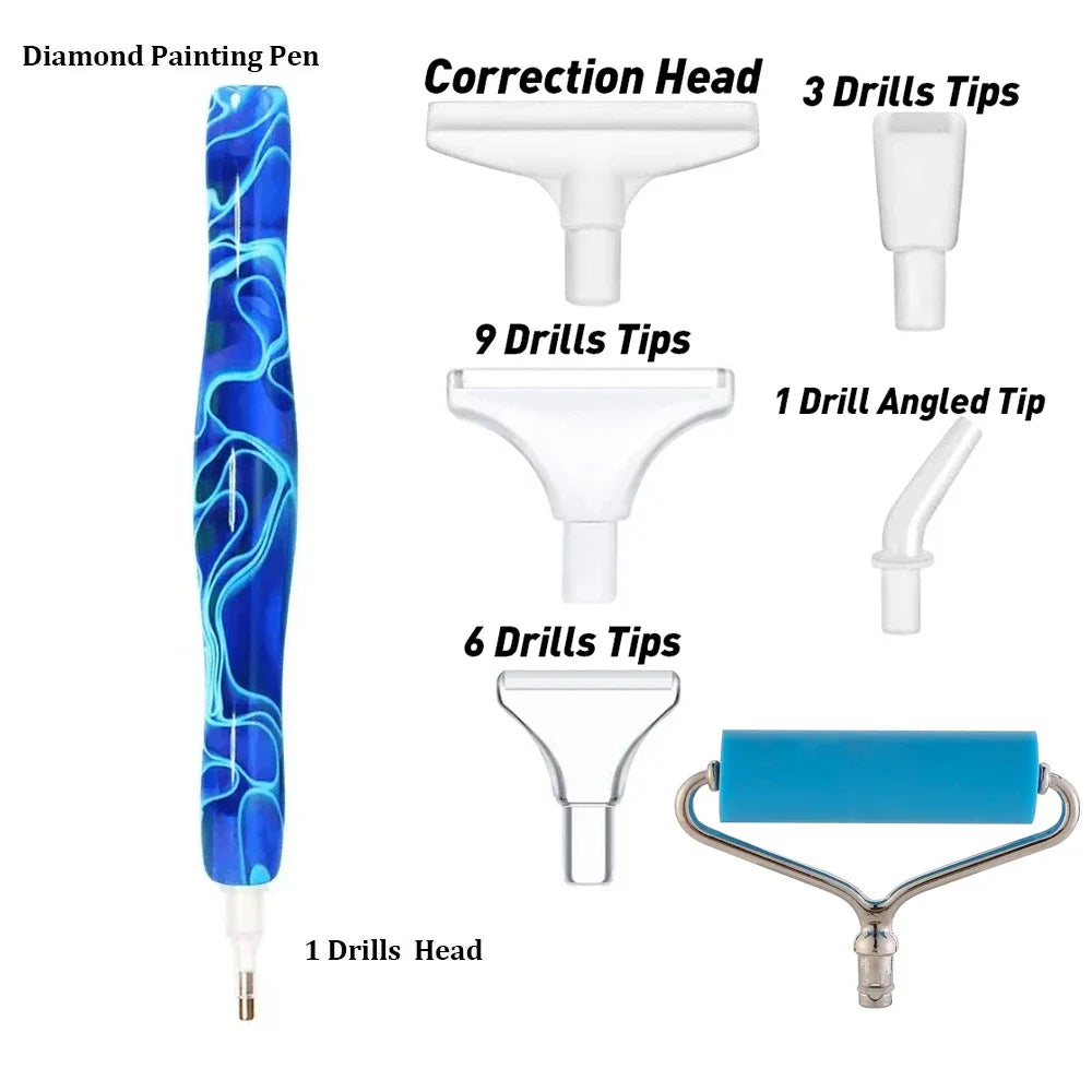Diamond Painting Pen met roller en metalen tips