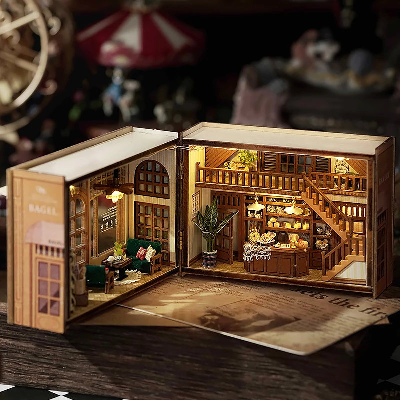 Zelfbouw Miniatuurhuisje met Meubels en LED Verlichting - Zonder Stofkap