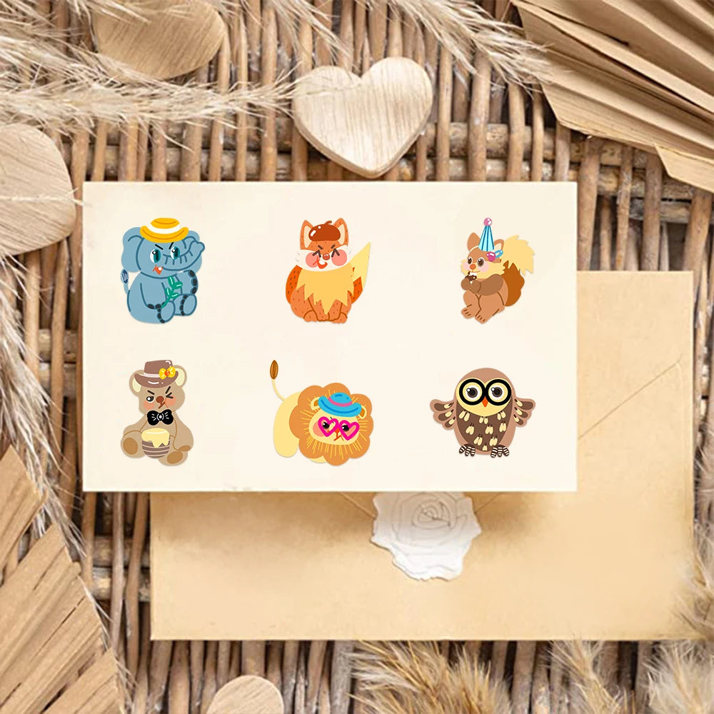 Sticker pret – Schattige bosdieren stickers (8 stuks) waterdicht & herbruikbaar
