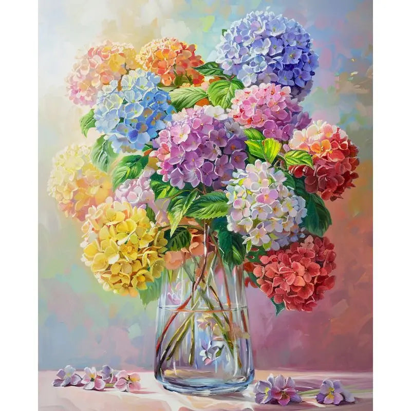 Schilderen op nummer - Klassieke Hortensia op Canvas