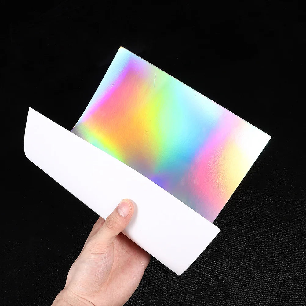 10 Vellen Metallic Regenboog Karton – Holografisch Knutselpapier