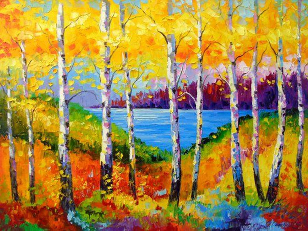 AB Diamond Painting op canvas - Fairy Dust Herfstbos Landschap