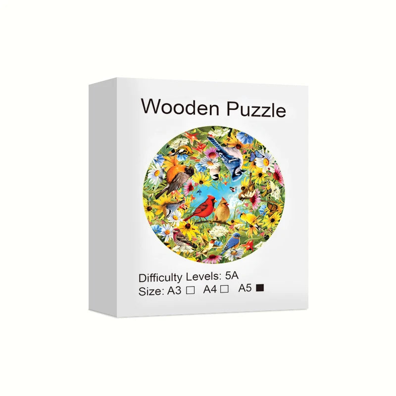 Houten figuren puzzel - Vogels | Unieke dierenvormen | DIY ontspanning & decoratie