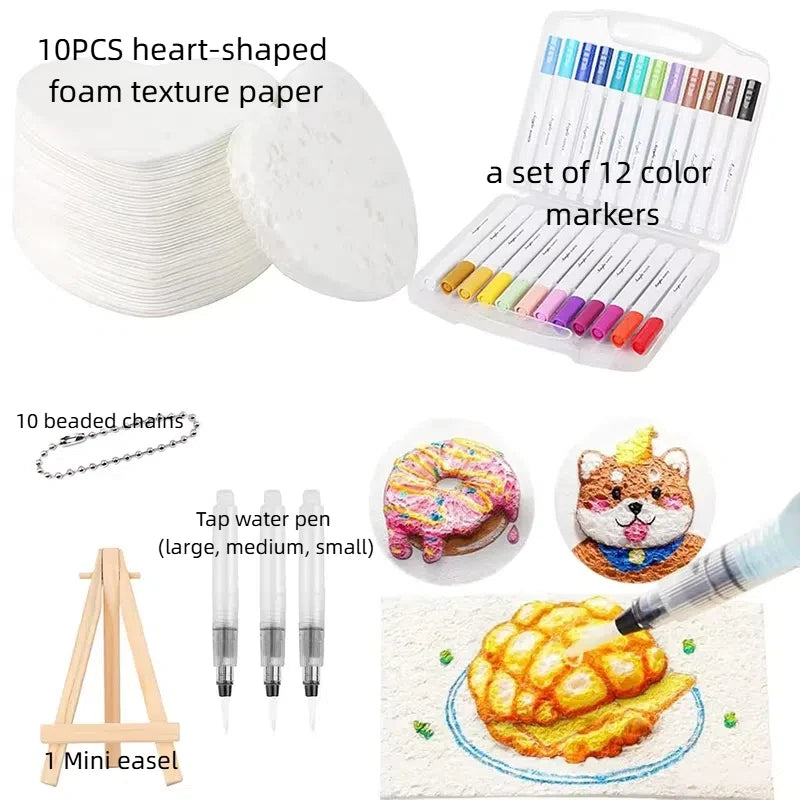 Schuim textuur tekenen set met 3D verf voor magisch tekenplezier