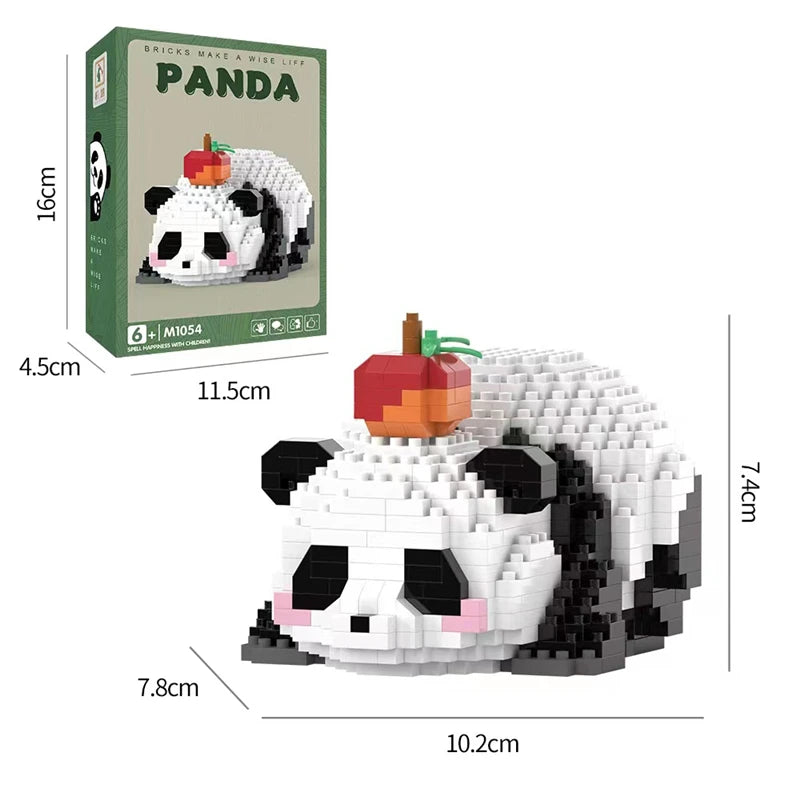 Bouwpakket Panda met Bloemen – Schattige Mini Blokken voor Jong & Oud