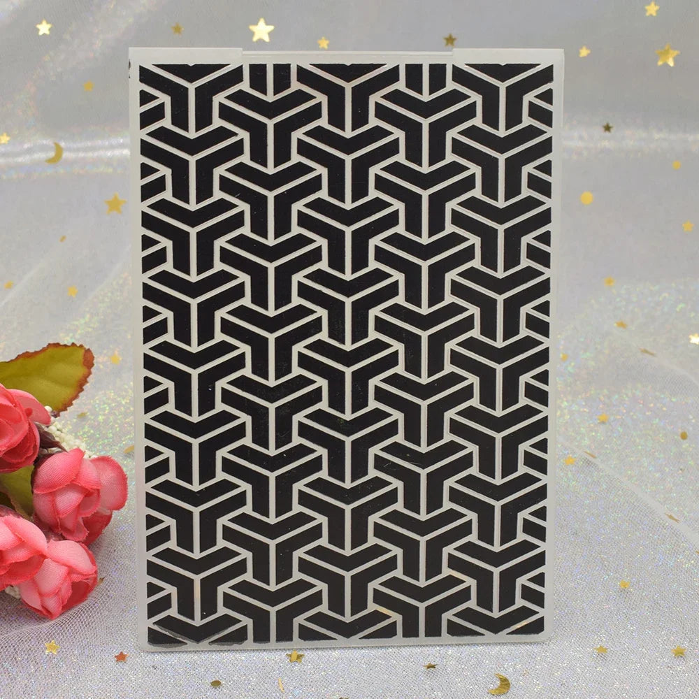 Embossing folder met geometrisch 3D patroon voor kaarten en scrapbooking