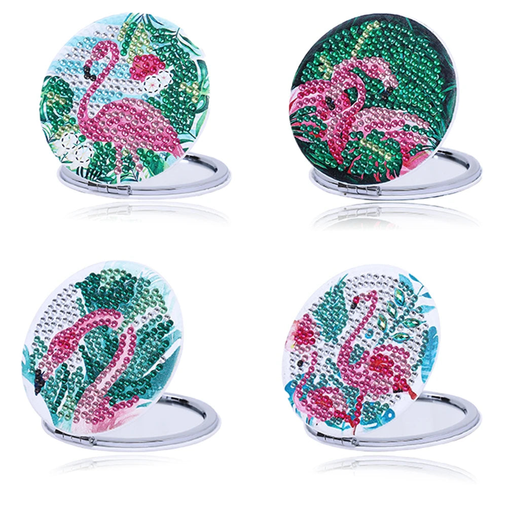Diamond Painting Make-up Spiegel - Flamingo