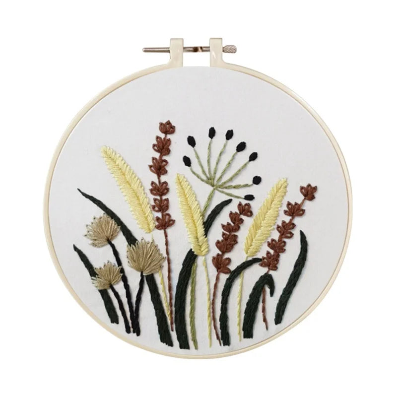 Borduurpakket Rond Bloemen – Compleet met Patronen en Garen