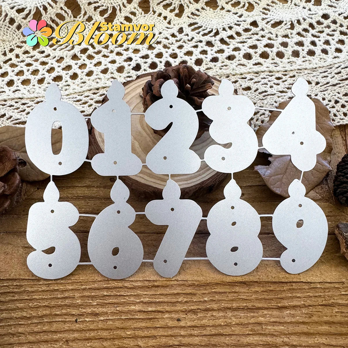 Snijmallen set met cijfers voor verjaardag en jubileum kaarten