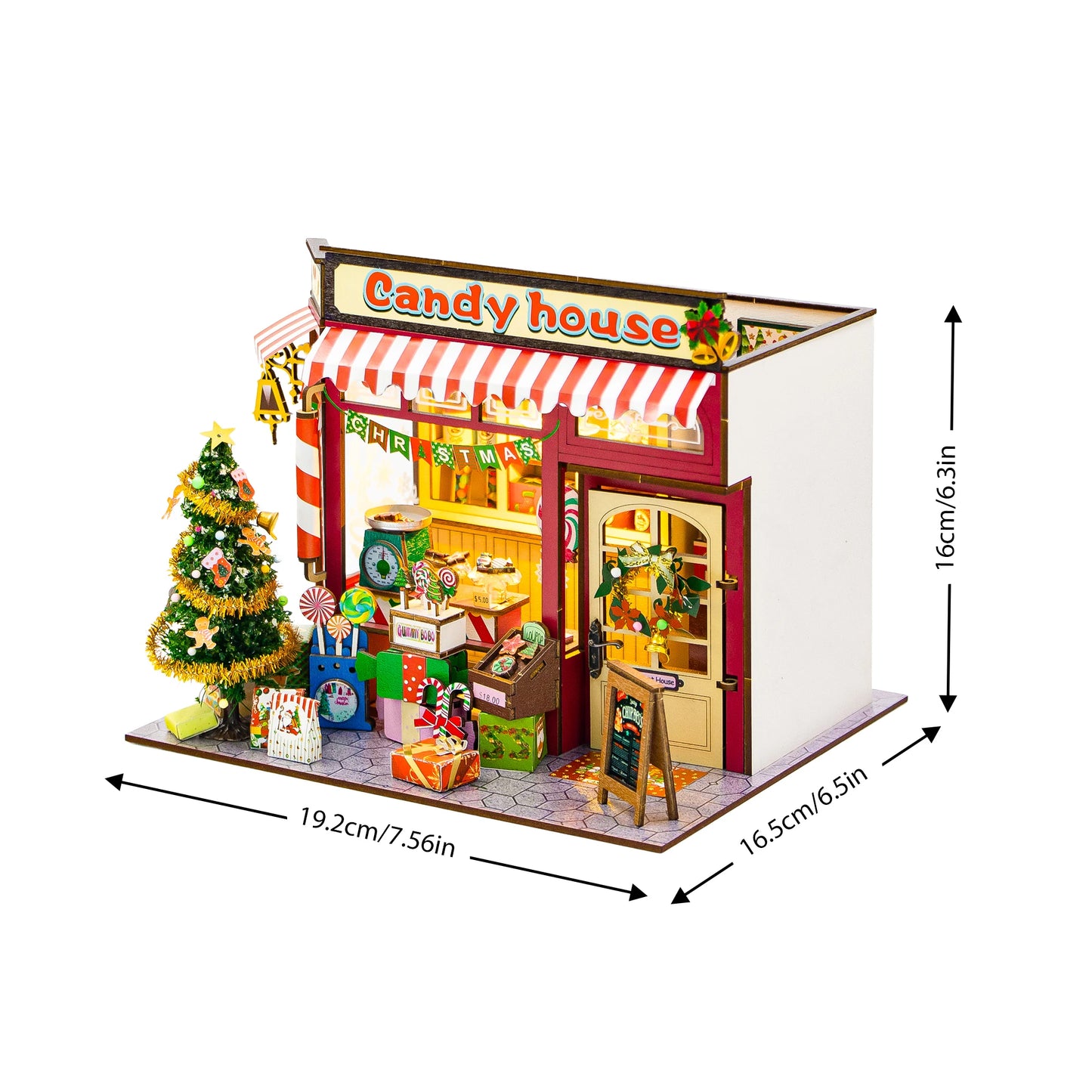 Zelfbouw miniatuur huisje – Kerst snoep cottage 3D houten bouwpakket
