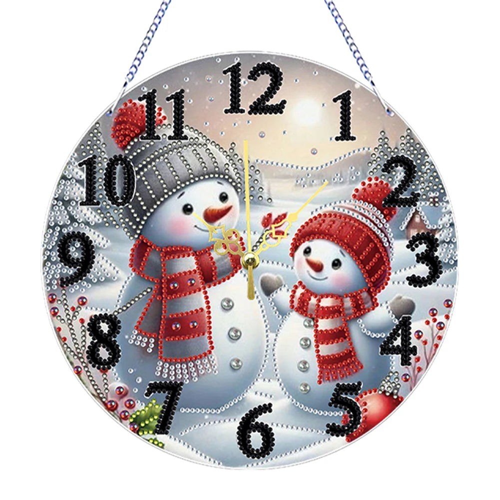 Diamond Painting Klok Kerst Hanger – Creatieve Kunst Klokset