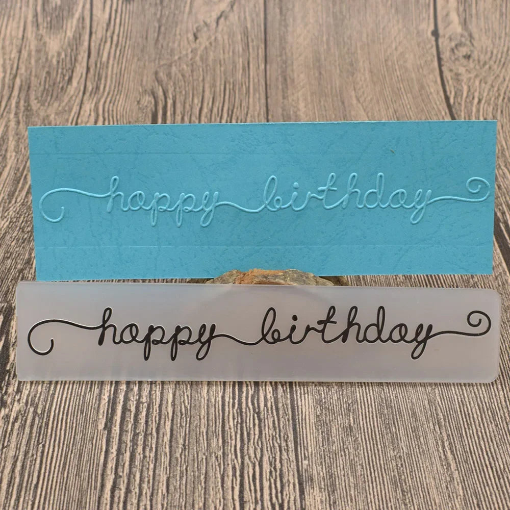 Embossing folder Happy Birthday – sjabloon voor kaarten en scrapbooking
