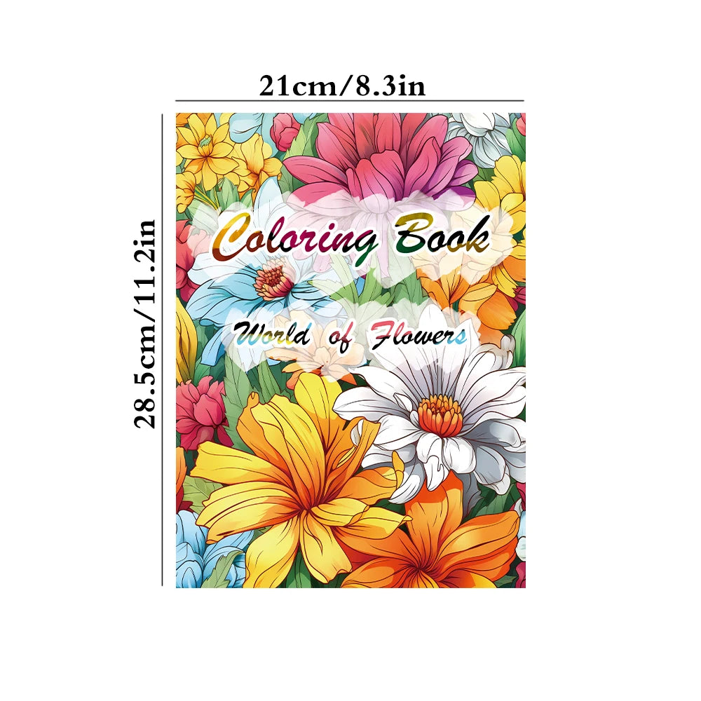 Kleurboek voor volwassenen met bloemen – 25 unieke patronen op dik papier