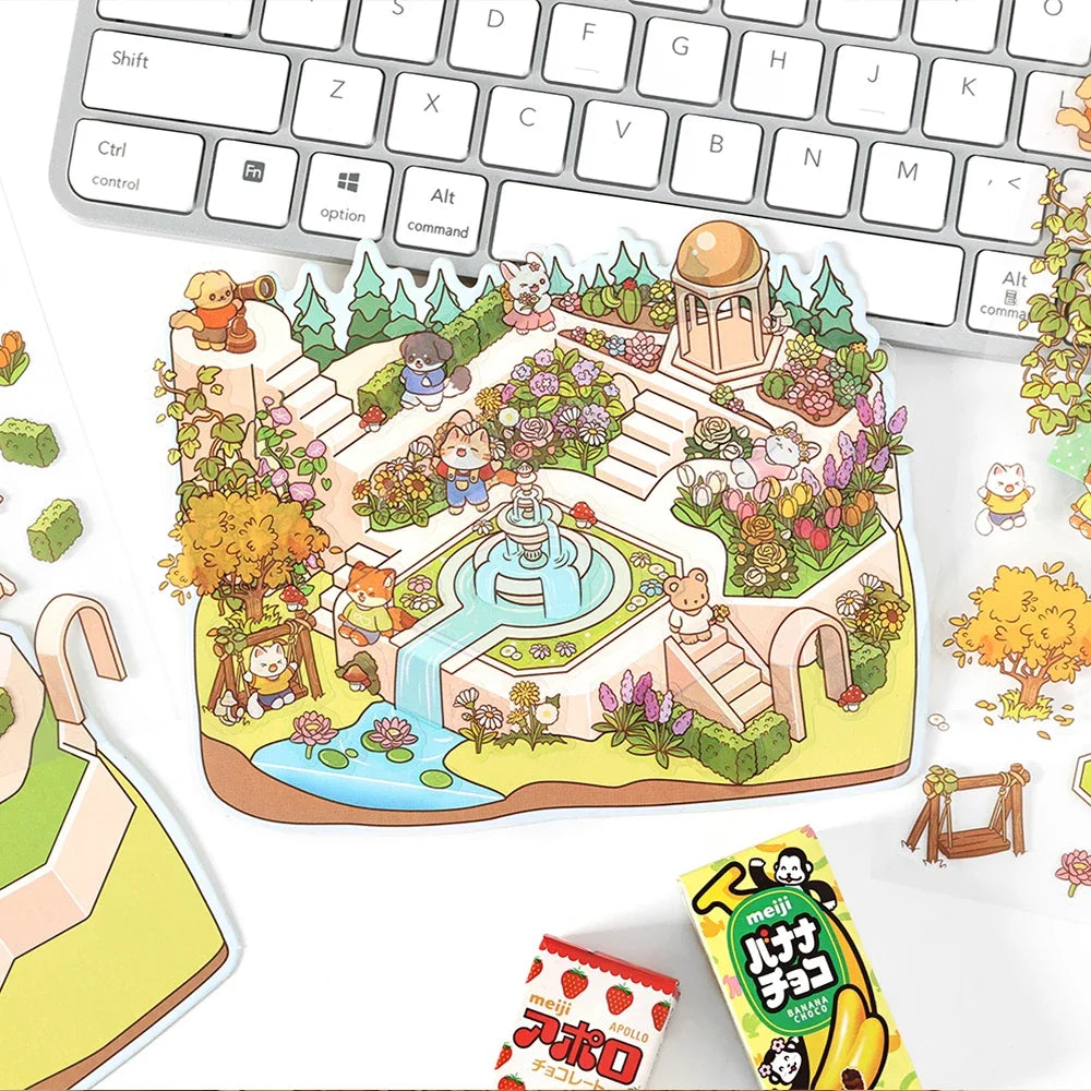 Sticker homestyling set Cartoon Bosdorp – Creatieve Interieur Scène