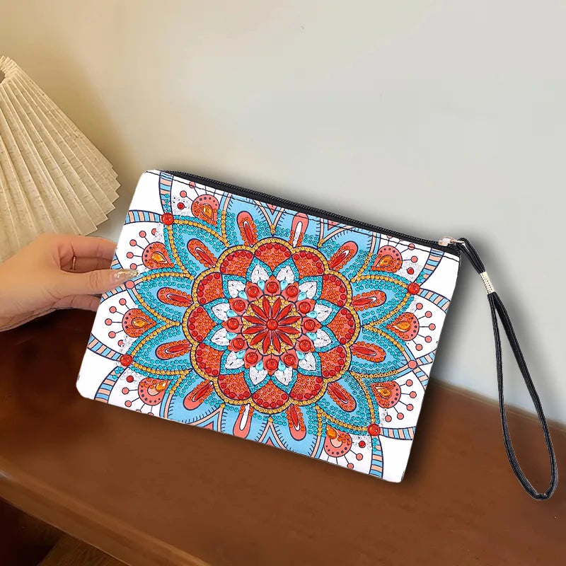 Diamond Painting Etui Mandala Clutch met Strass en PU Leren Afwerking
