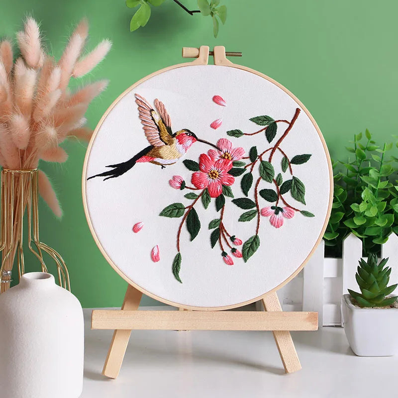 Borduurpakket Rond - Bloemen en Dieren - Beginnerspakket