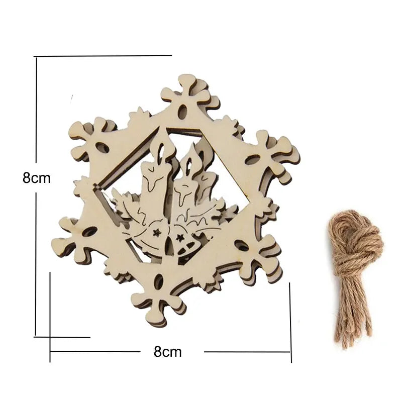 Houten figuur om zelf te kleuren/schilderen – Kerstversiering 10 stuks