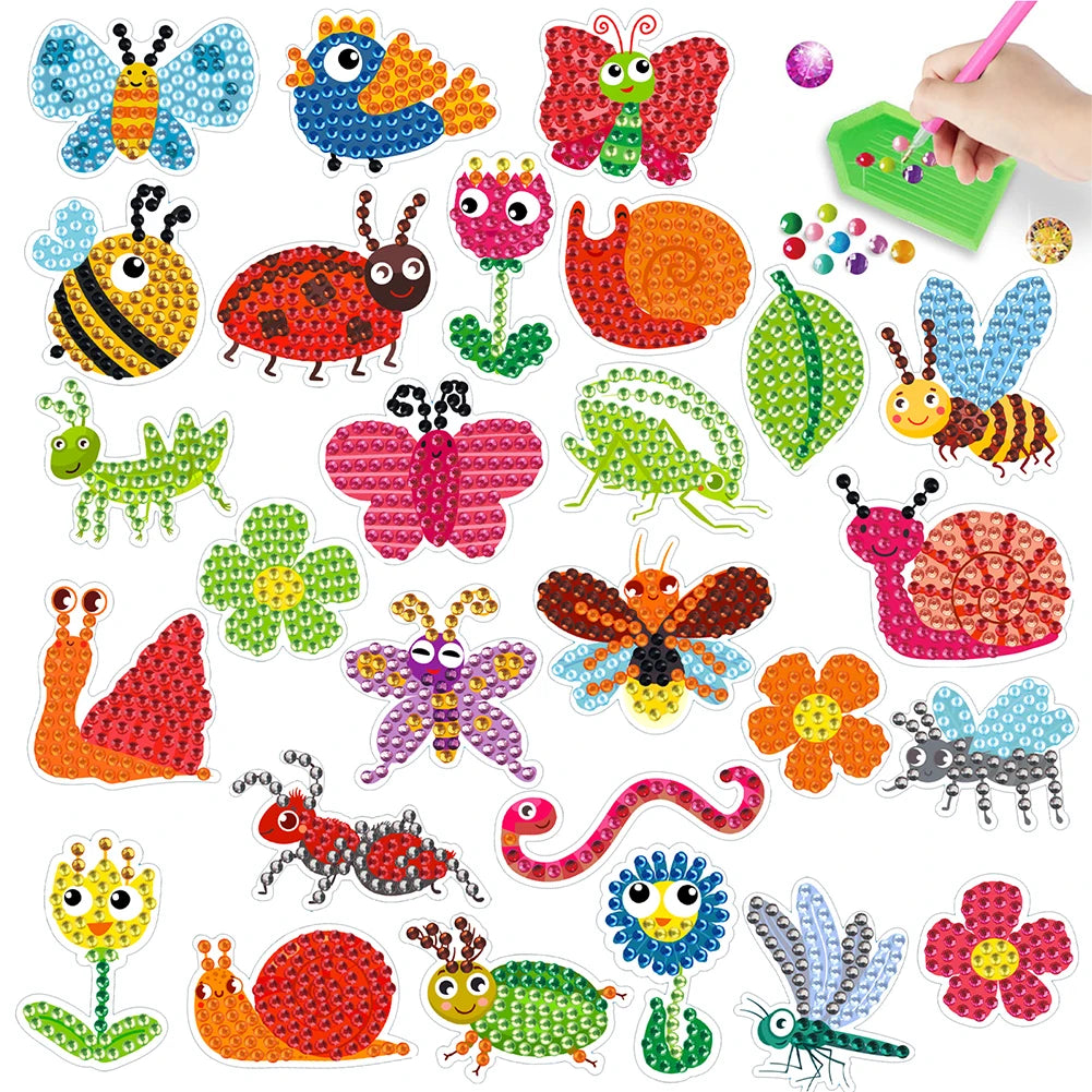 Diamond Painting Sticker set – 2 Vellen met Dieren Ontwerpen
