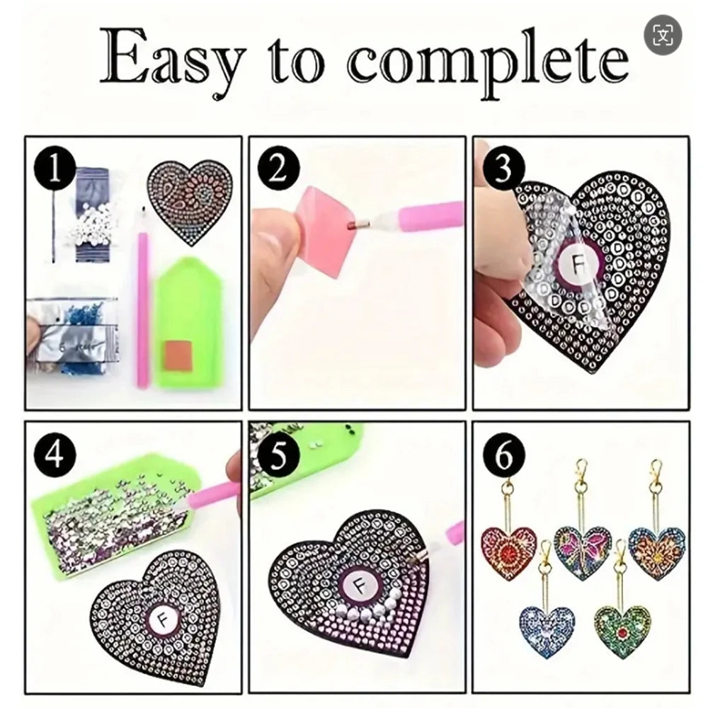 Diamond Painting Sleutelhangers Vlinder, hart of schildpad