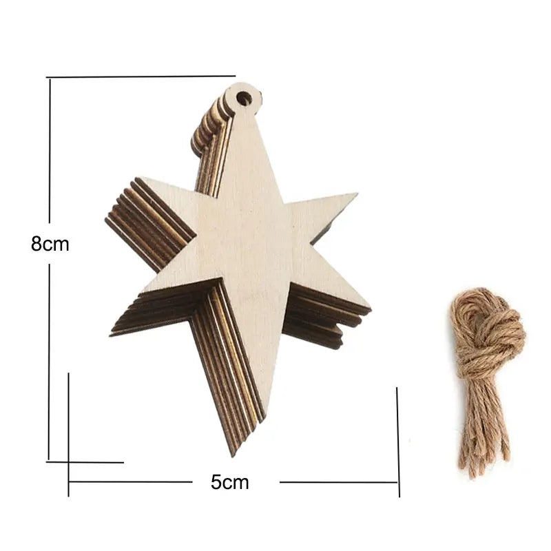 Houten figuur om zelf te kleuren/schilderen – Kerstversiering 10 stuks