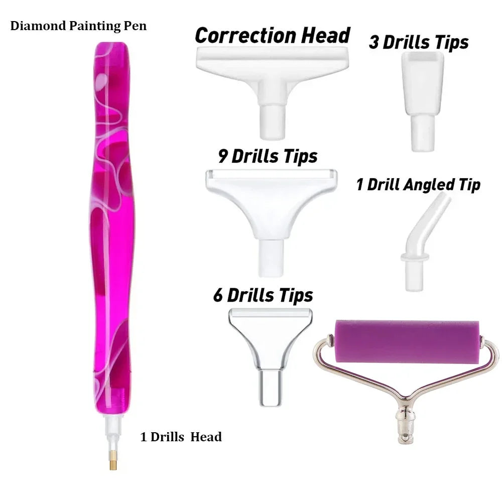 Diamond Painting Pen met roller en metalen tips